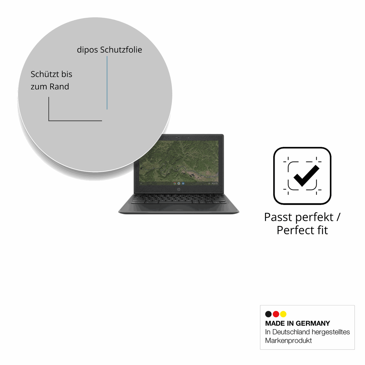 Schutz gegen Kratzer auf dem HP Chromebook 11A G8EE Glas durch Schlüssel oder Ähnliches