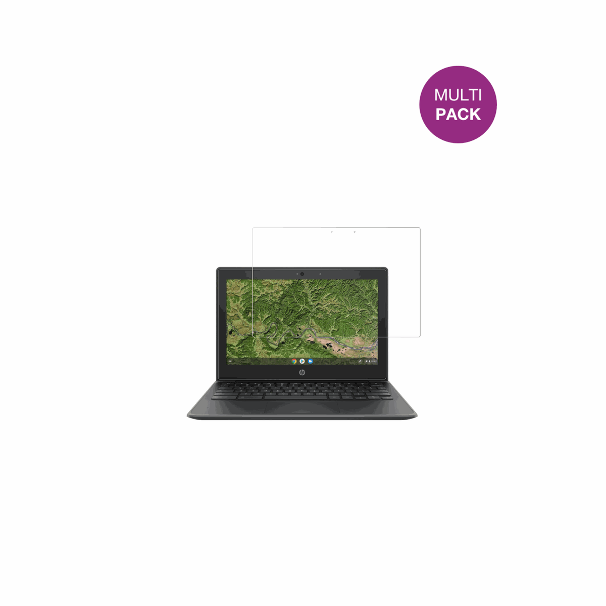 HPChromebook 11A G8EE mit aufgebrachter dipos Displayschutzfolie, glasklare Darstellung ohne Einschränkungen