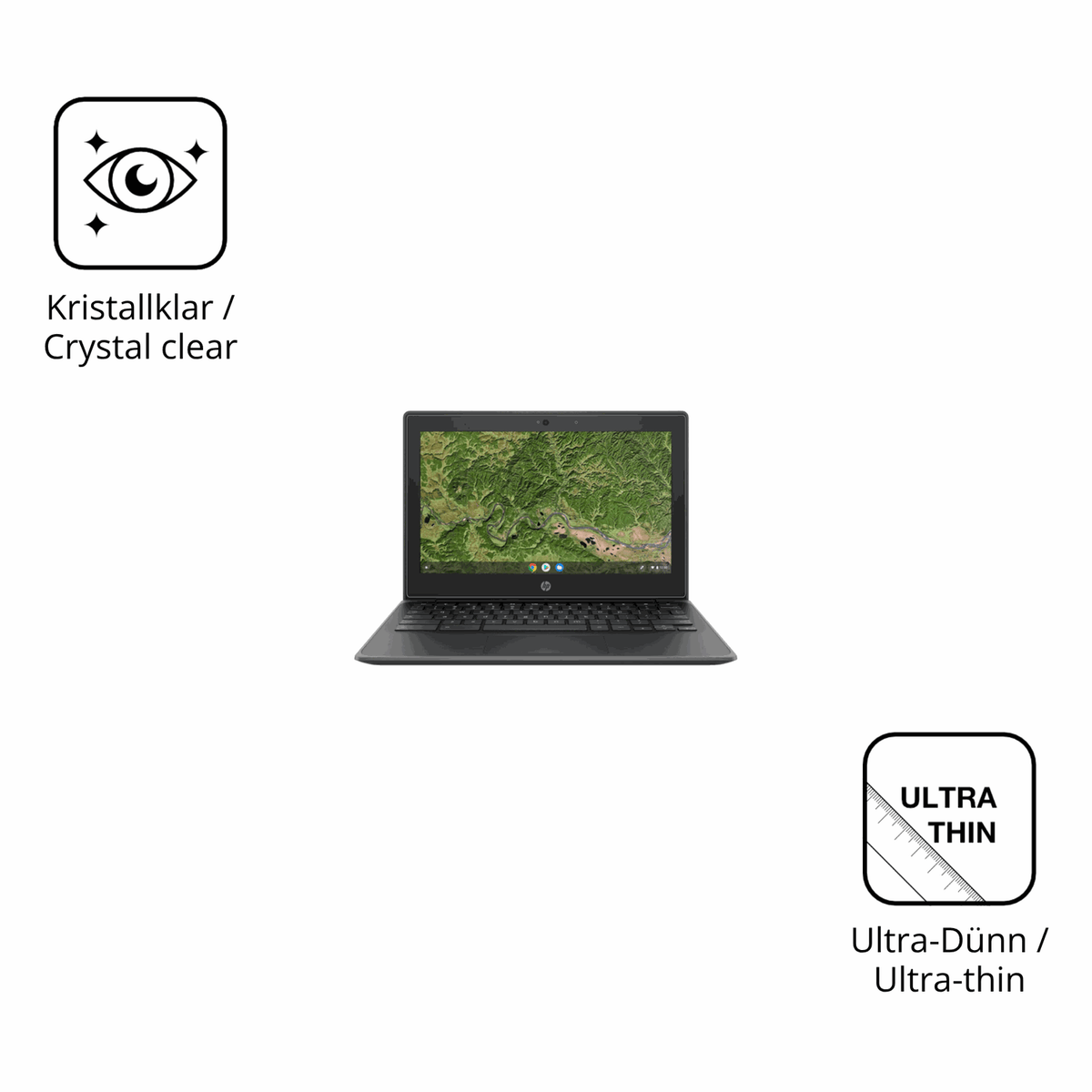 Dünne und klare Folie passend zugeschnitten für HP Chromebook 11A G8EE
