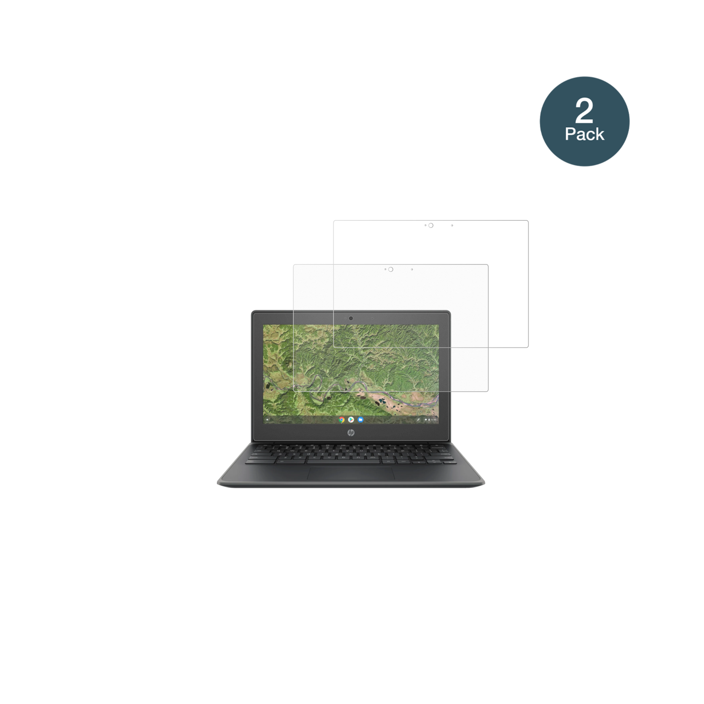 HPChromebook 11A G8EE mit aufgebrachter dipos Panzerfolie, die lästige Fingerabdrücke minimiert