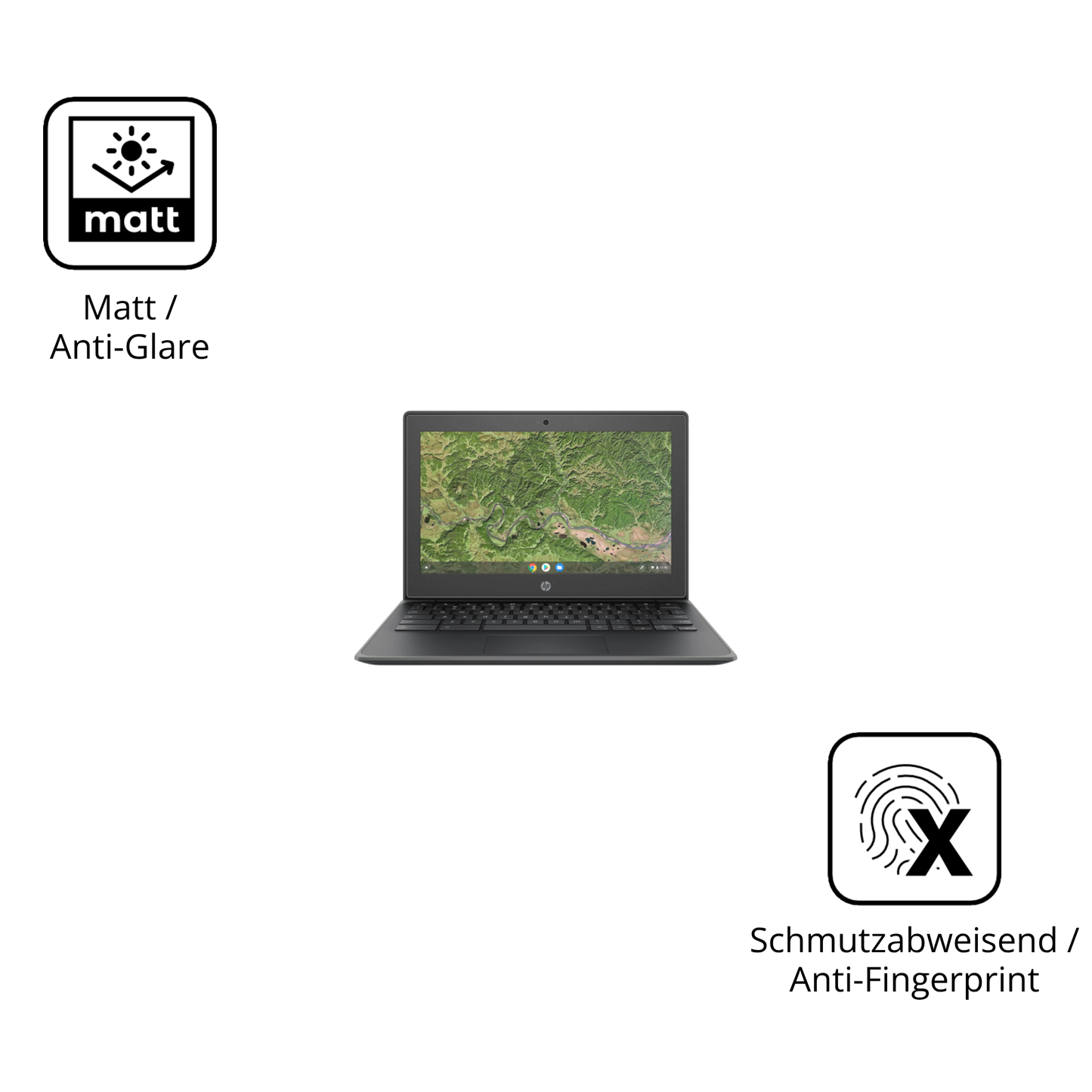 9H Hartbeschichtete, flexible Folie passend zugeschnitten für HP Chromebook 11A G8EE