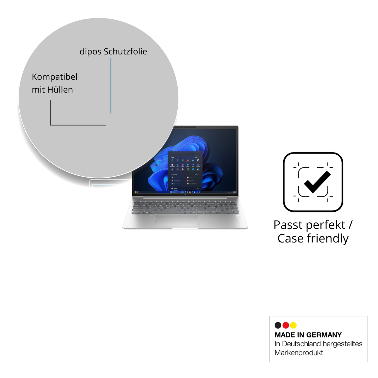 2x Schutzfolie klar für HP EliteBook 6 G1i 16 Zoll Display-Schutzfolie