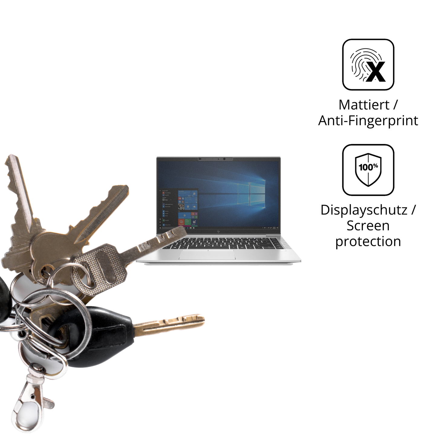dipos Displayschutz für HP EliteBook 840 G7, mattierte Oberfläche, Blickschutzfilter und perfekter Passform