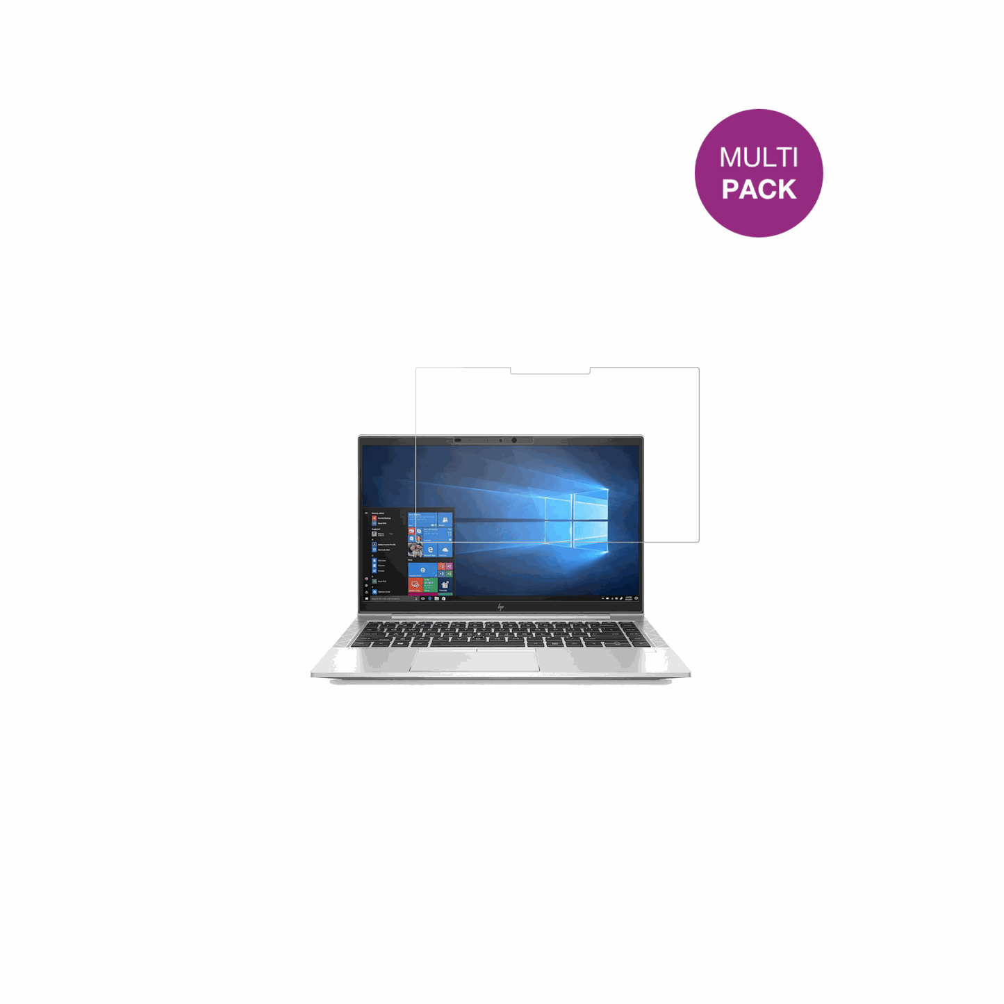 HPEliteBook 840 G7 mit aufgebrachter dipos Displayschutzfolie, glasklare Darstellung ohne Einschränkungen