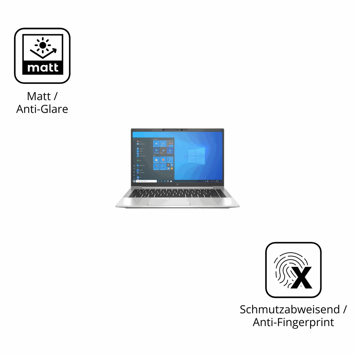 Dünne und entspiegelnde Folie passend zugeschnitten für HP EliteBook 840 G8 14 Zoll