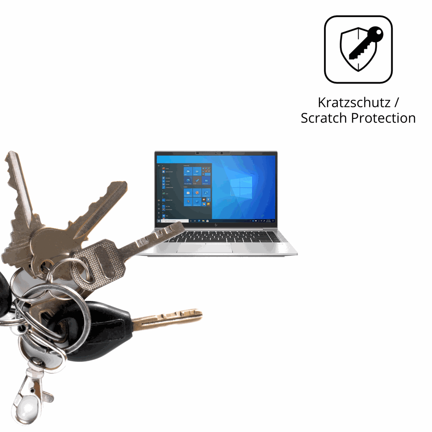 Schutz gegen Kratzer auf dem HP EliteBook 840 G8 14 Zoll Glas durch Schlüssel oder Ähnliches