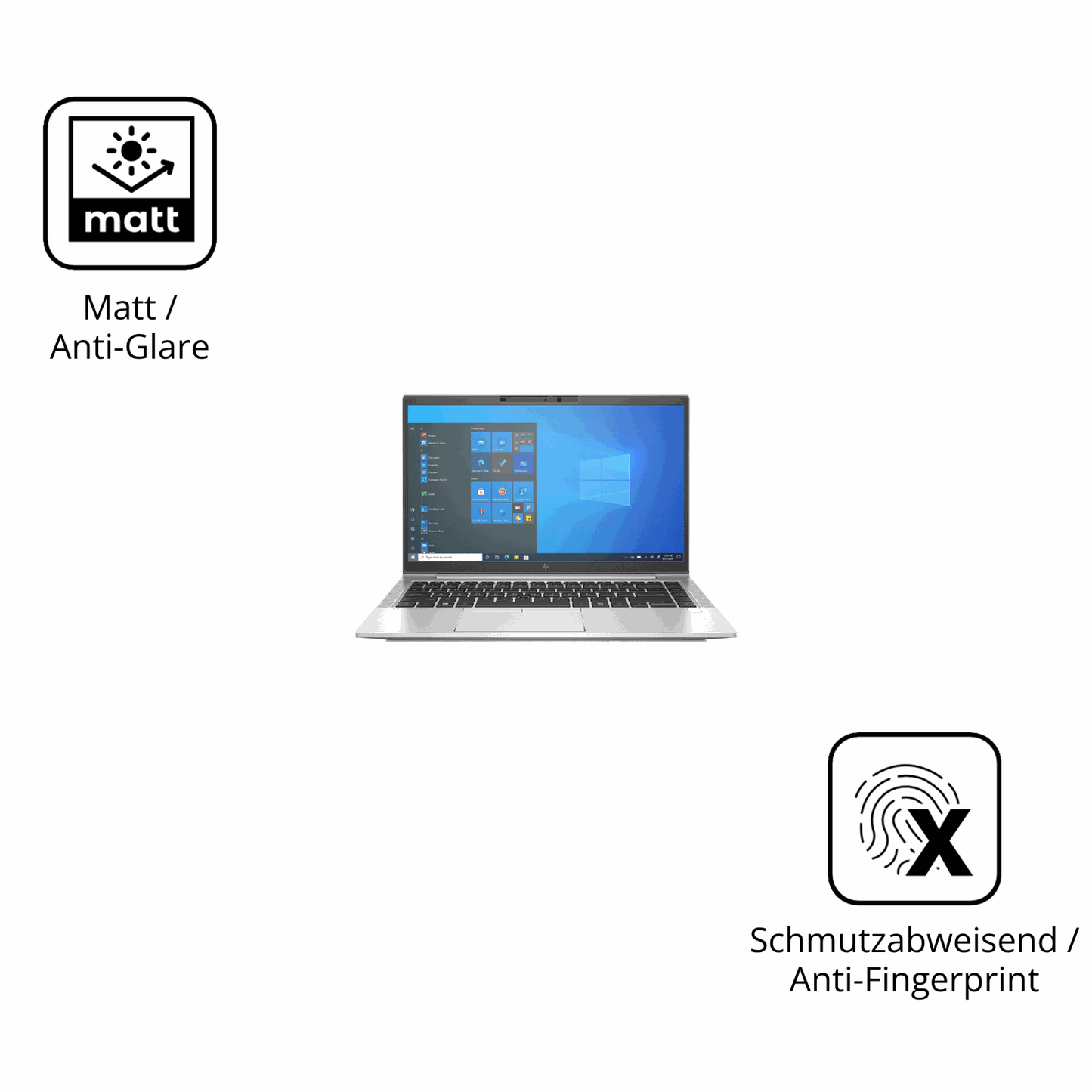 9H Hartbeschichtete, flexible Folie passend zugeschnitten für HP EliteBook 840 G8 14 Zoll