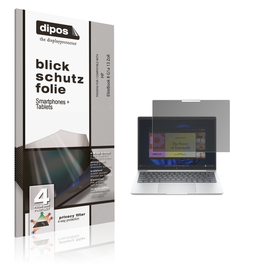 Blickschutzfolie von dipos passend für HP EliteBook 8 G1a 13 Zoll, präziser Zuschnitt und blasenfrei montiert