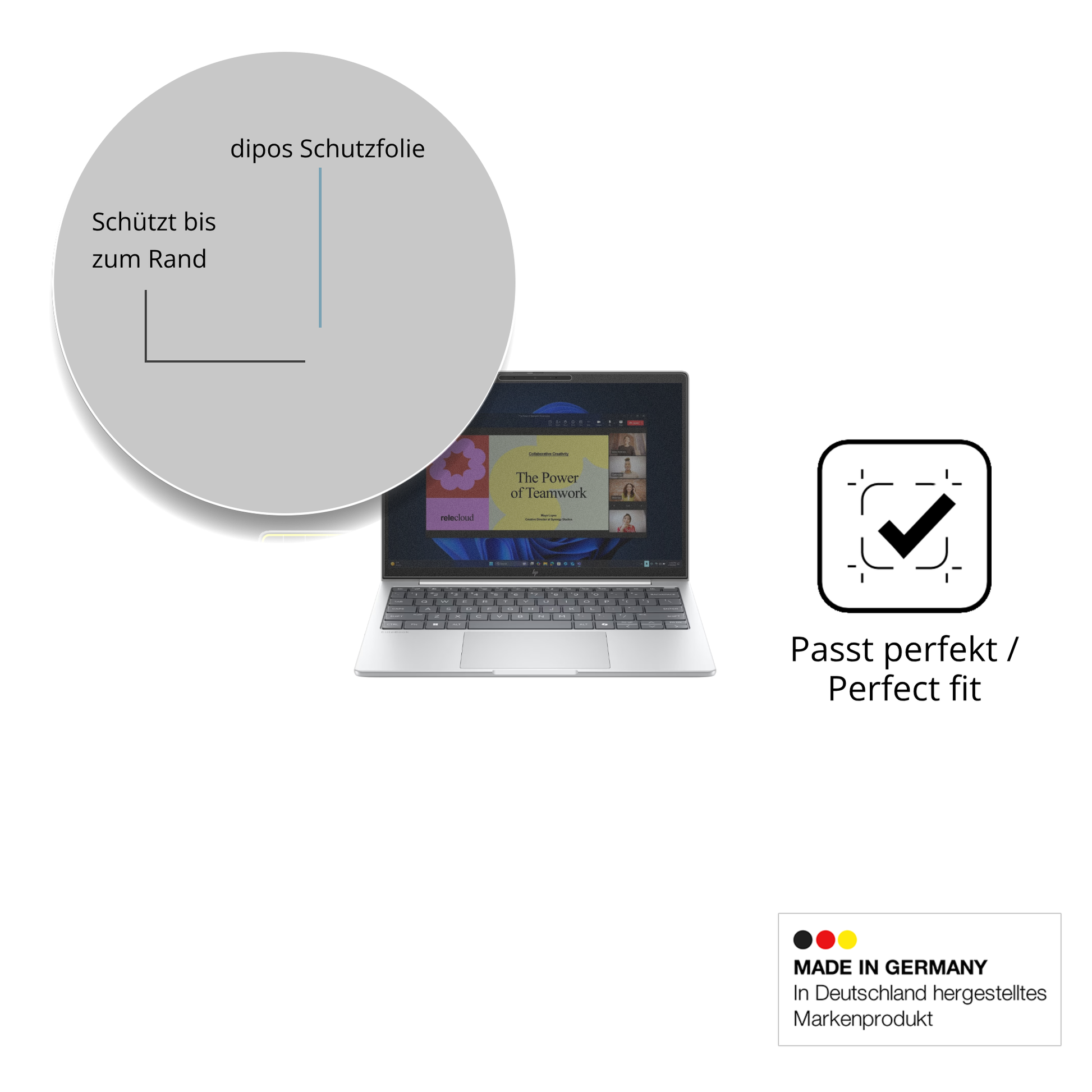 Schutz gegen Kratzer auf dem HP EliteBook 8 G1a 13 Zoll Glas durch Schlüssel oder Ähnliches