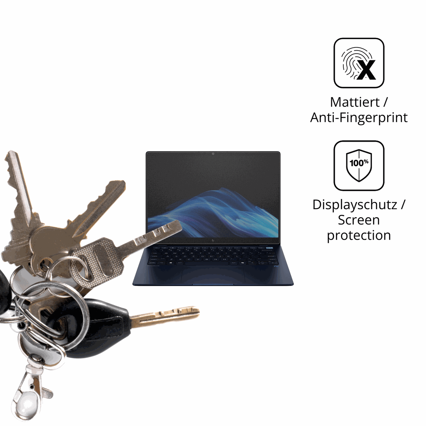 dipos Displayschutz für HP EliteBook Ultra G1q 14 Zoll, mattierte Oberfläche, Blickschutzfilter und perfekter Passform