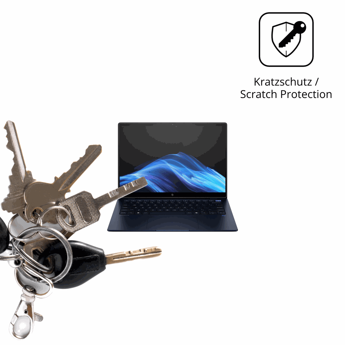 Schutz gegen Kratzer auf dem HP EliteBook Ultra G1q 14 Zoll Glas durch Schlüssel oder Ähnliches