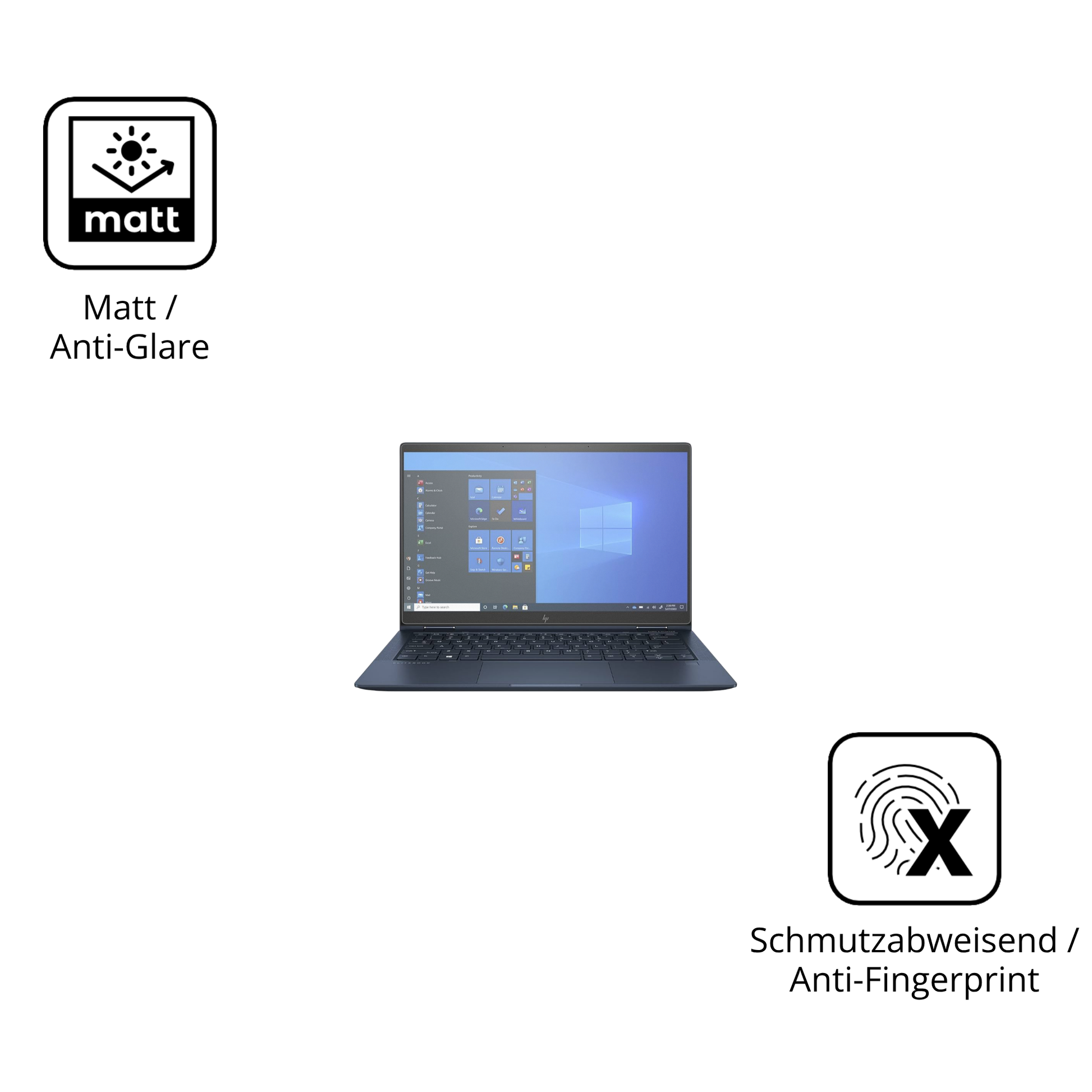 9H Hartbeschichtete, flexible Folie passend zugeschnitten für HP Elite Dragonfly G2