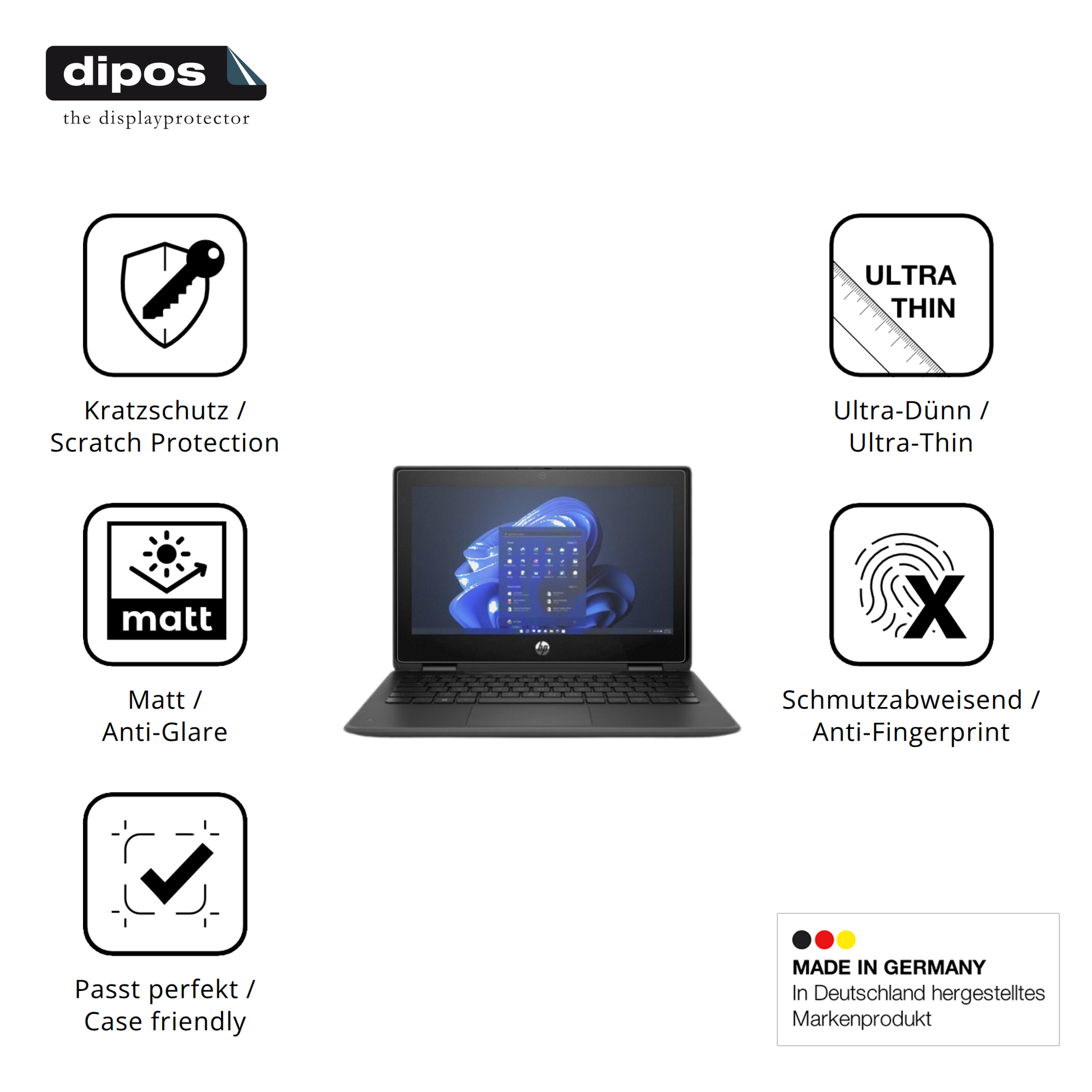 Displayschutz hergestellt in Deutschland, höchste Qualität made in Germany