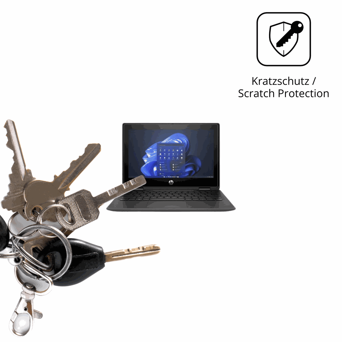Schutz gegen Kratzer auf dem hpfortis flip g1i 11 zoll Glas durch Schlüssel oder Ähnliches