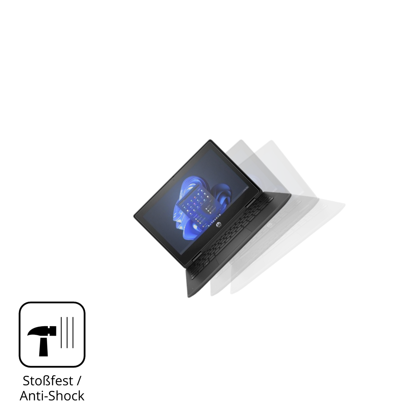 Schutz gegen Kratzer auf dem hpfortis flip g1i 11 zoll Glas durch Schlüssel, Stöße gegen die Tischkante oder Stürze