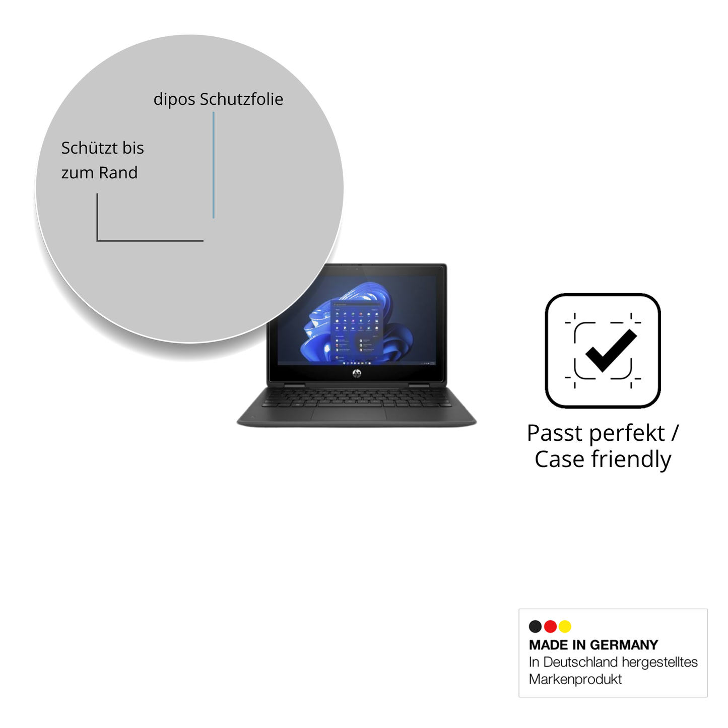 Besonders flexibler Displayschutz mit Anti-Shock-Schicht im Materialmix