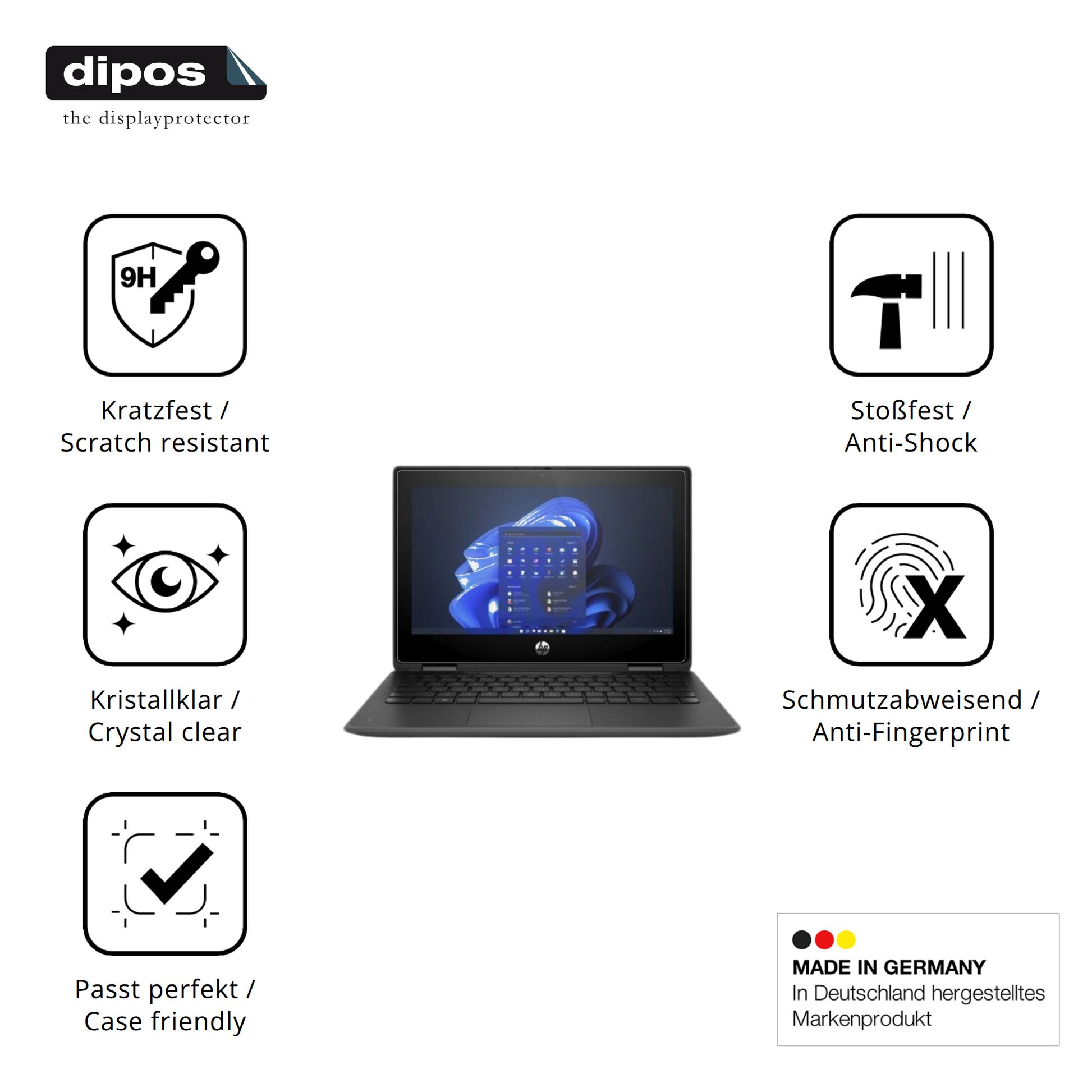 Displayschutz hergestellt in Deutschland, höchste Qualität made in Germany