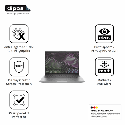 Privatsphäre-Schutz durch Sichtschutz-Folie passend zugeschnitten für HP Intel Core Ultra 7 255H