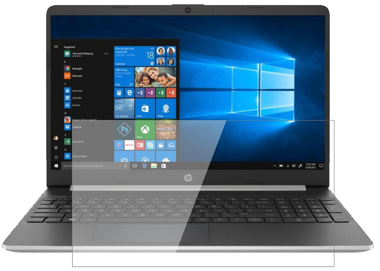 2x 9H Schutzfolie für HP Laptop 15s-eq0564ng Panzerfolie
