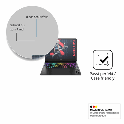 Schutzglasfolie mit optimaler Passform, zur Verwendung mit Hüllen geeignet