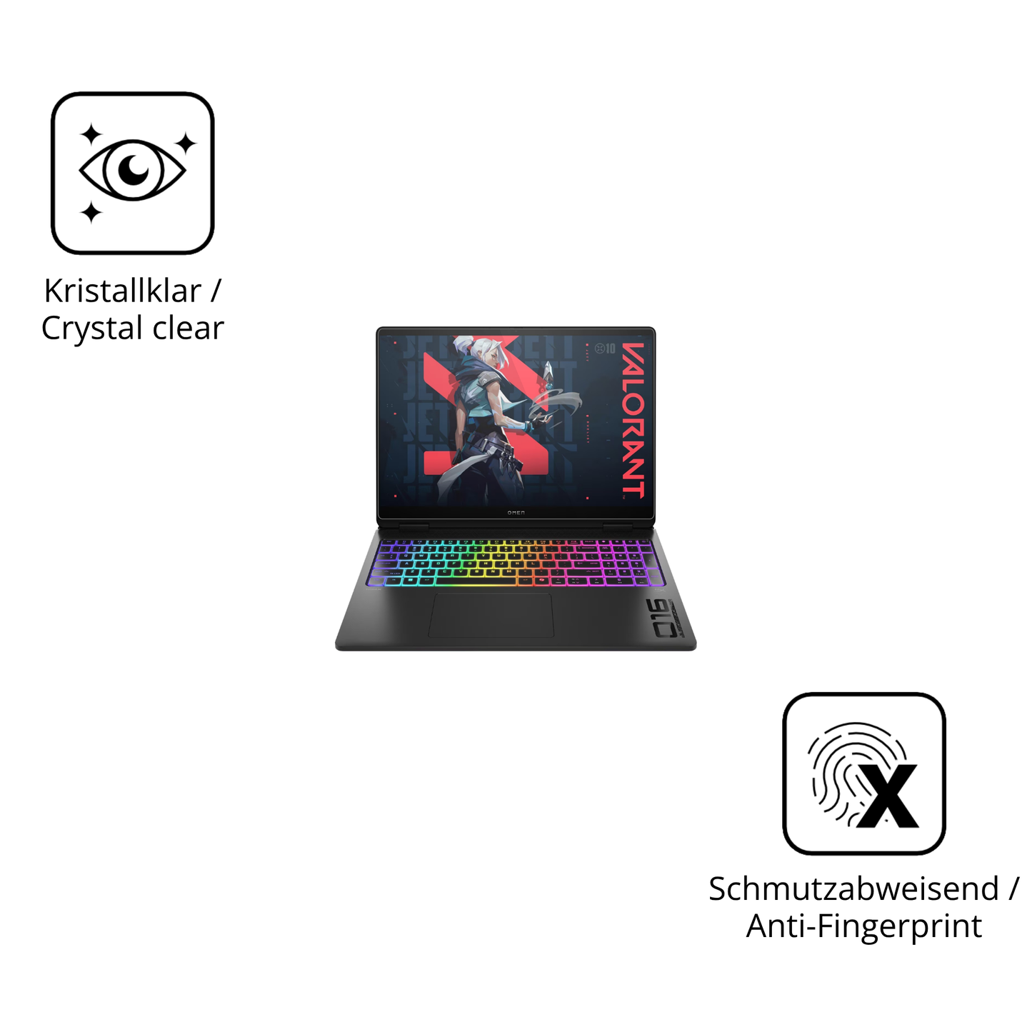 Flexible TPU-Folie passend zugeschnitten für hpomen max 16 zoll, vollständige Abdeckung