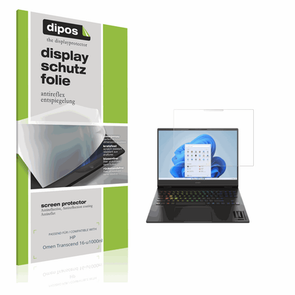 Matte Displayschutzfolie von dipos passend für hpomen transcend 16-u1000nl, präziser Zuschnitt und blasenfrei montiert
