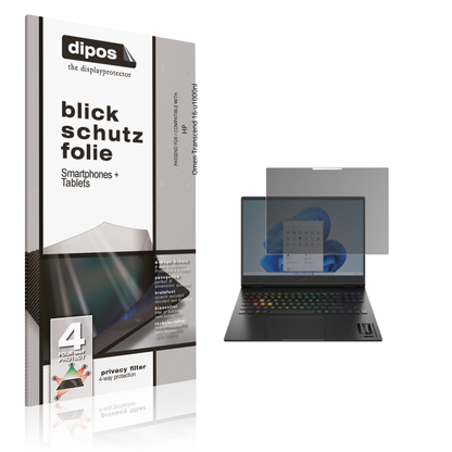 Blickschutzfolie von dipos passend für hpomen transcend 16-u1000nl, präziser Zuschnitt und blasenfrei montiert