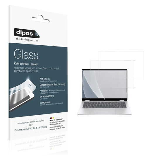 Matte Displayschutzfolie von dipos passend für HP OmniBook 5 Flip 14-FP0254ng, 9H kratzfest und blasenfrei montiert