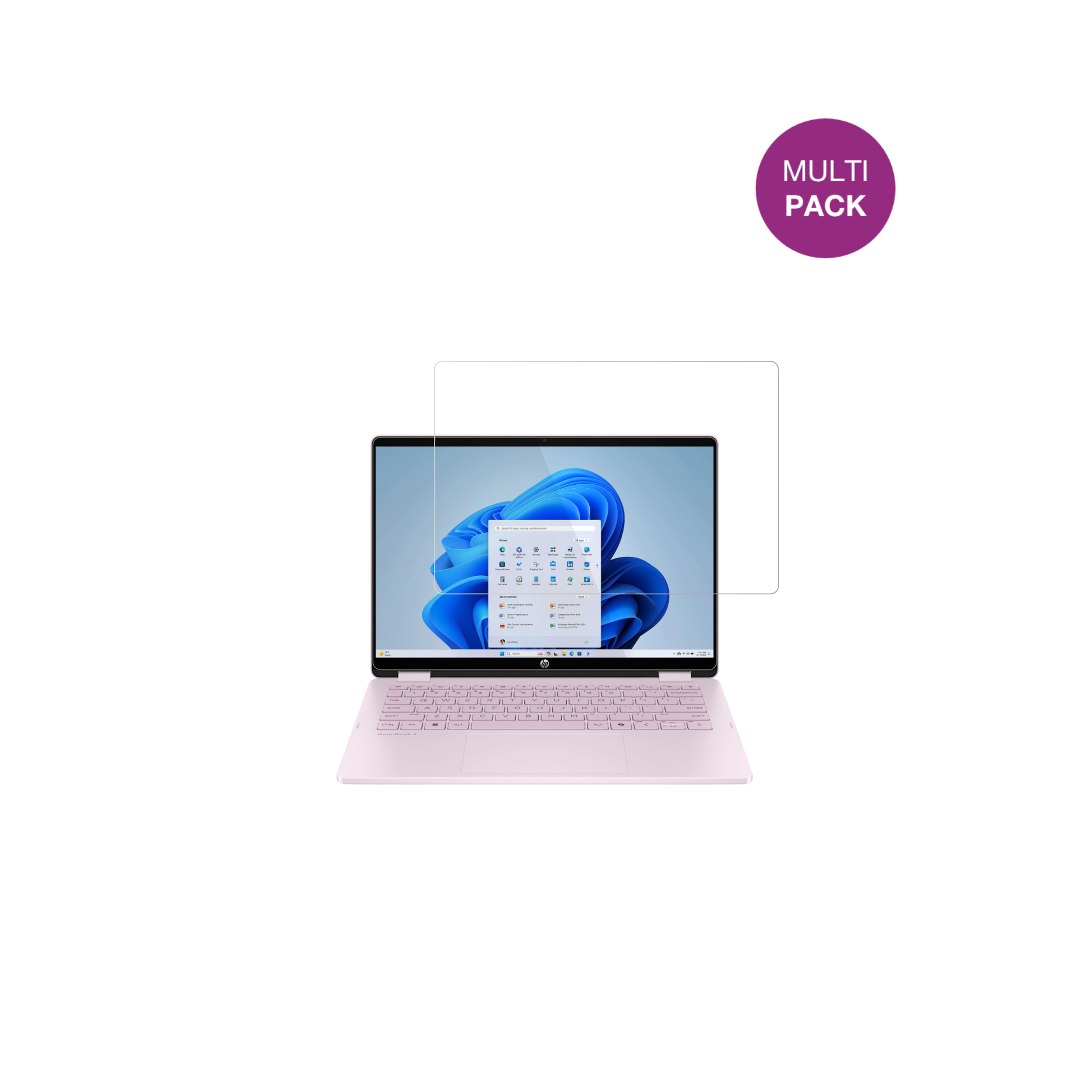 HPOmniBook 5 Flip 14 FP0765ng mit aufgebrachter dipos Displayschutzfolie, glasklare Darstellung ohne Einschränkungen