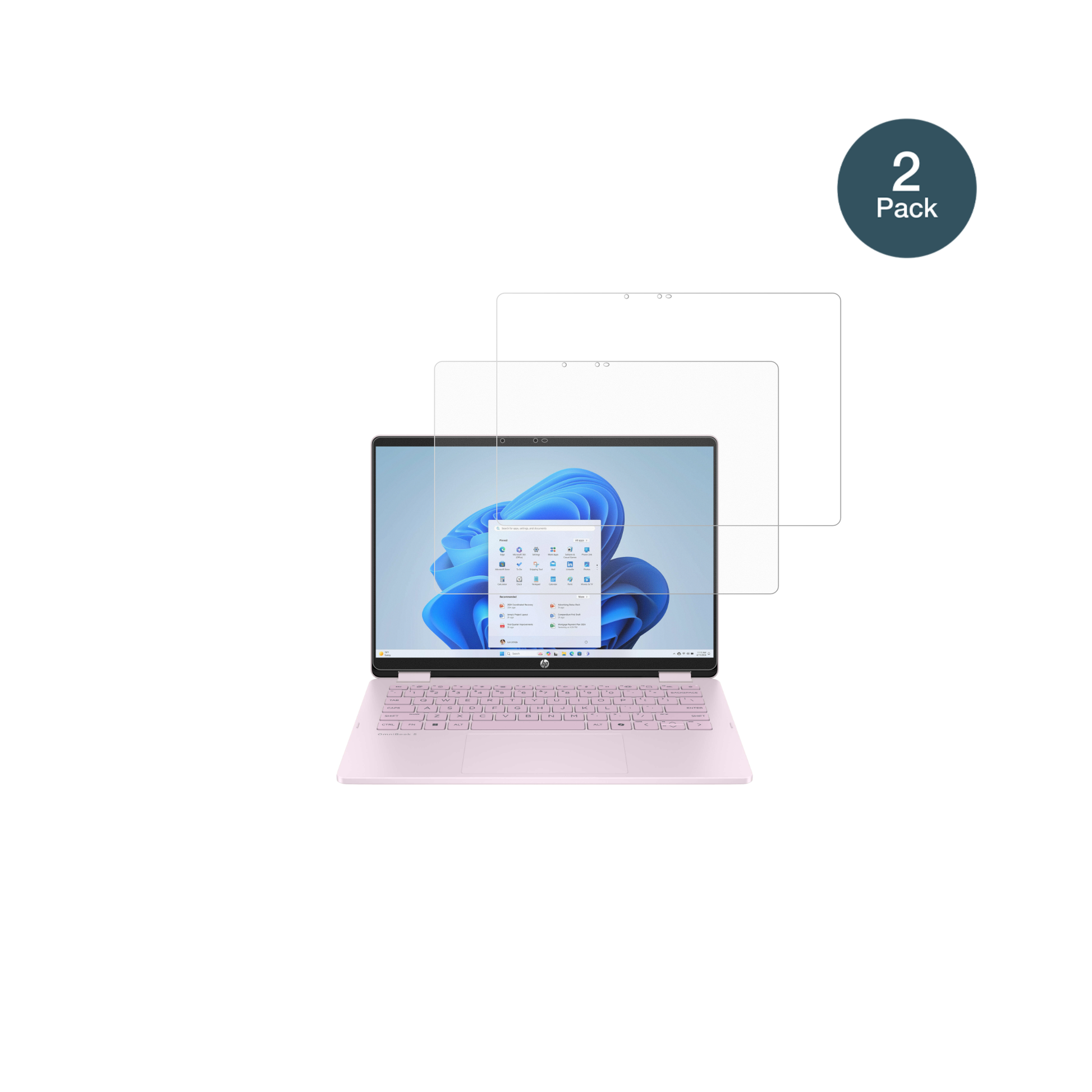 HPOmniBook 5 Flip 14 FP0765ng mit aufgebrachter dipos Panzerfolie, die lästige Fingerabdrücke minimiert