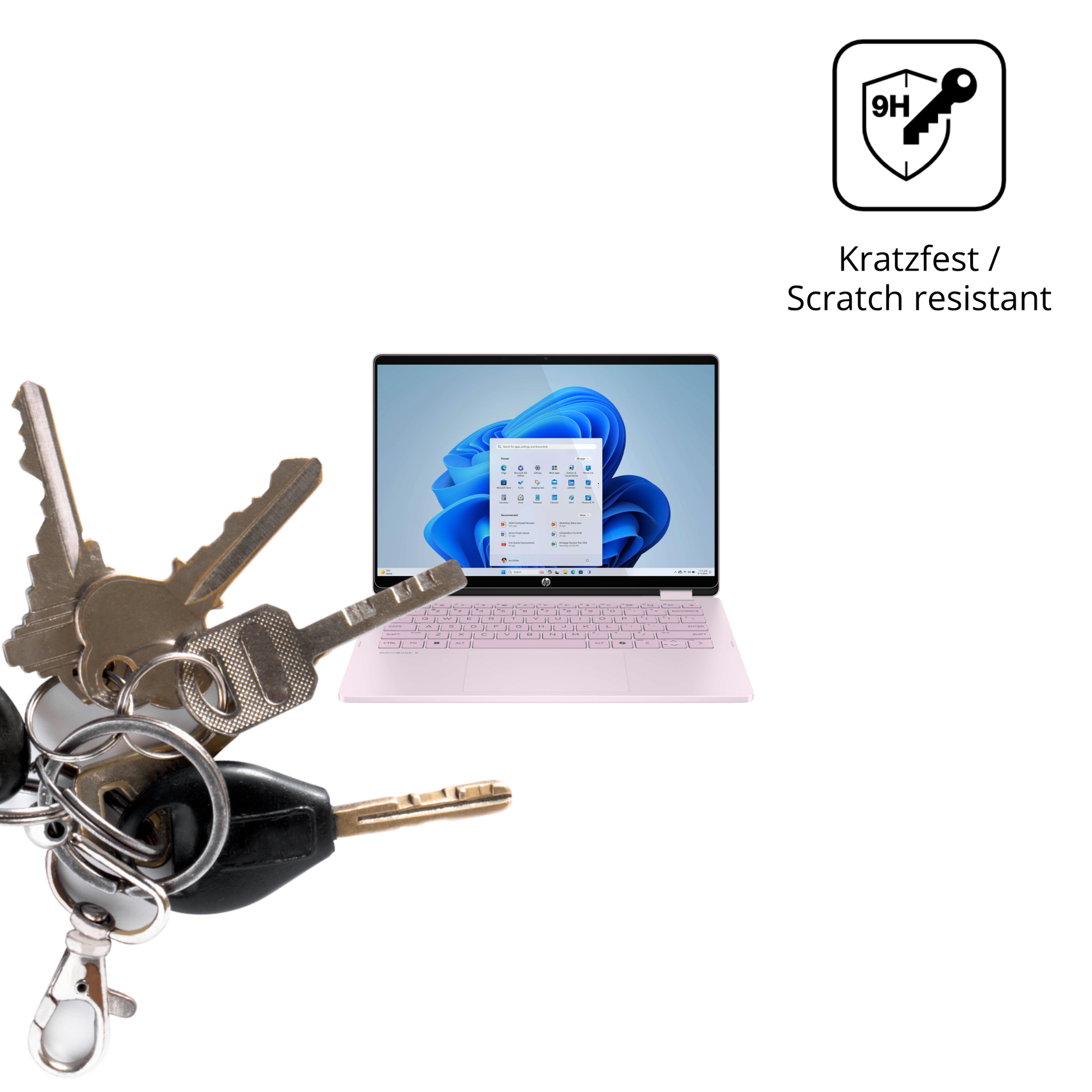 dipos Displayschutz für HP OmniBook 5 Flip 14 FP0765ng, transparente Oberfläche, perfekte Passform auch für die Rundungen