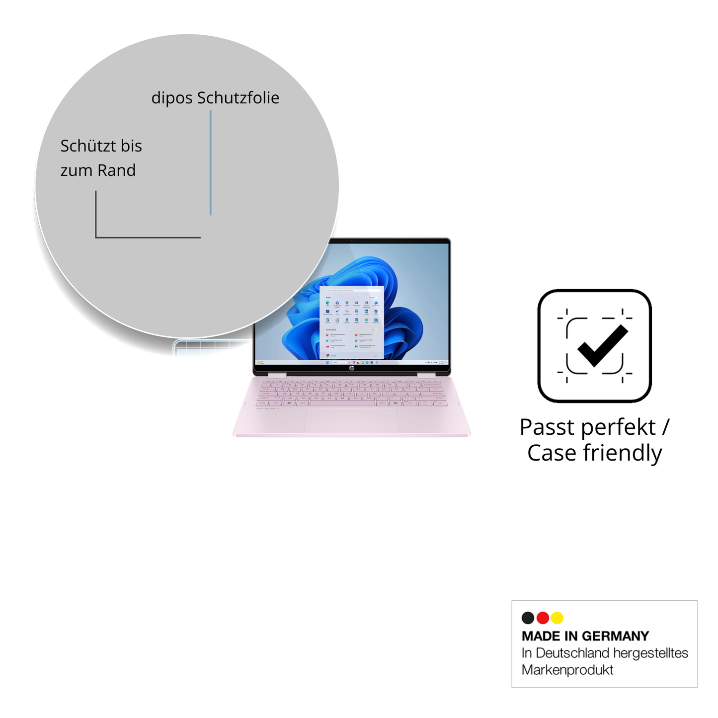 Besonders flexibler Displayschutz mit Anti-Shock-Schicht im Materialmix
