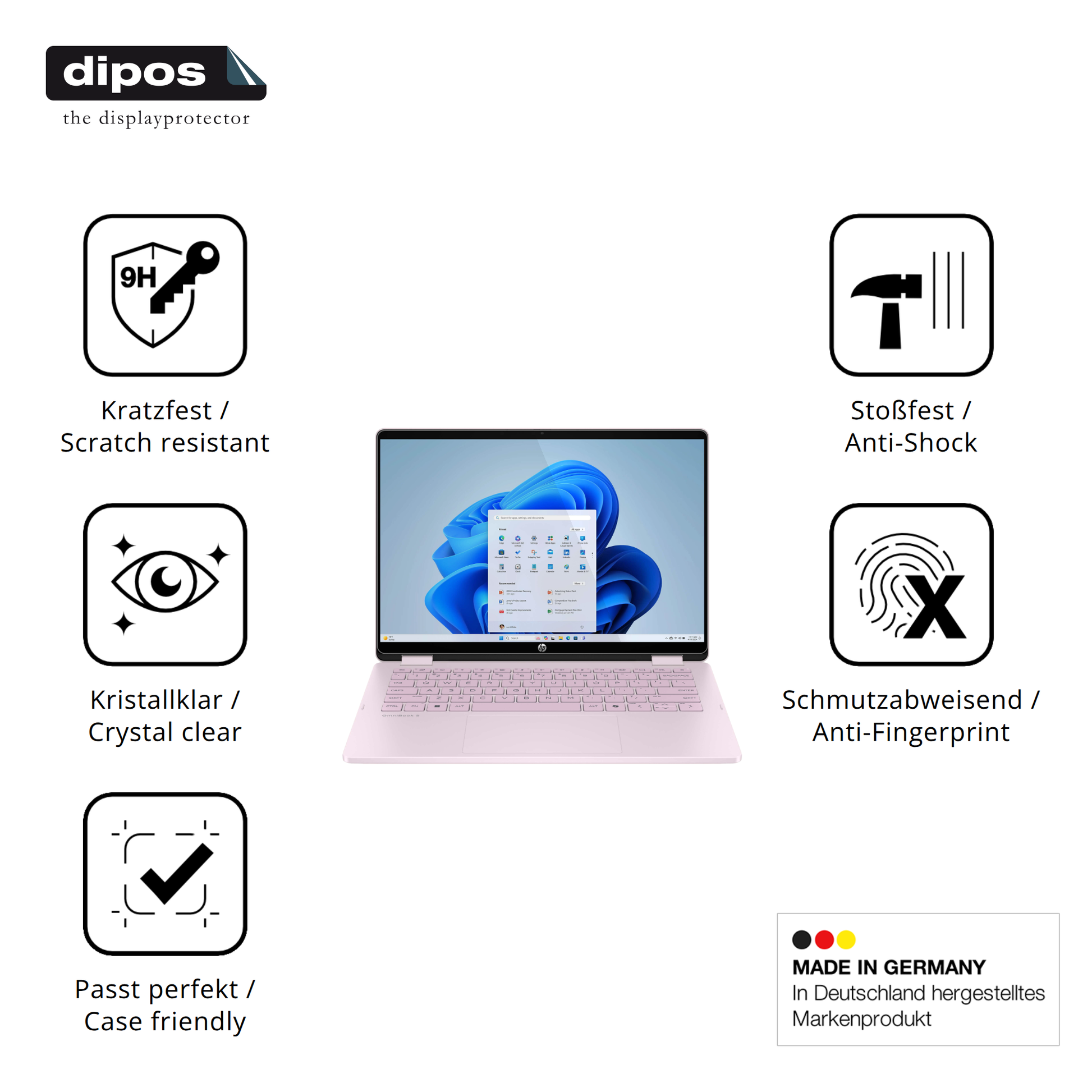 Displayschutz hergestellt in Deutschland, höchste Qualität made in Germany