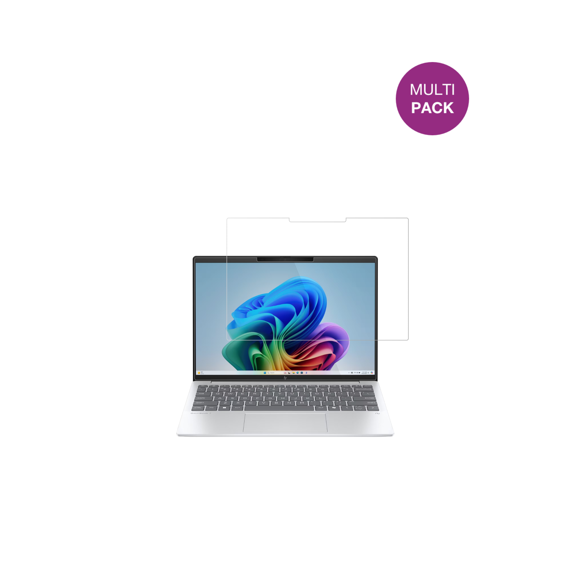 hpomnibook 7 aero 13 mit aufgebrachter dipos Displayschutzfolie, glasklare Darstellung ohne Einschränkungen