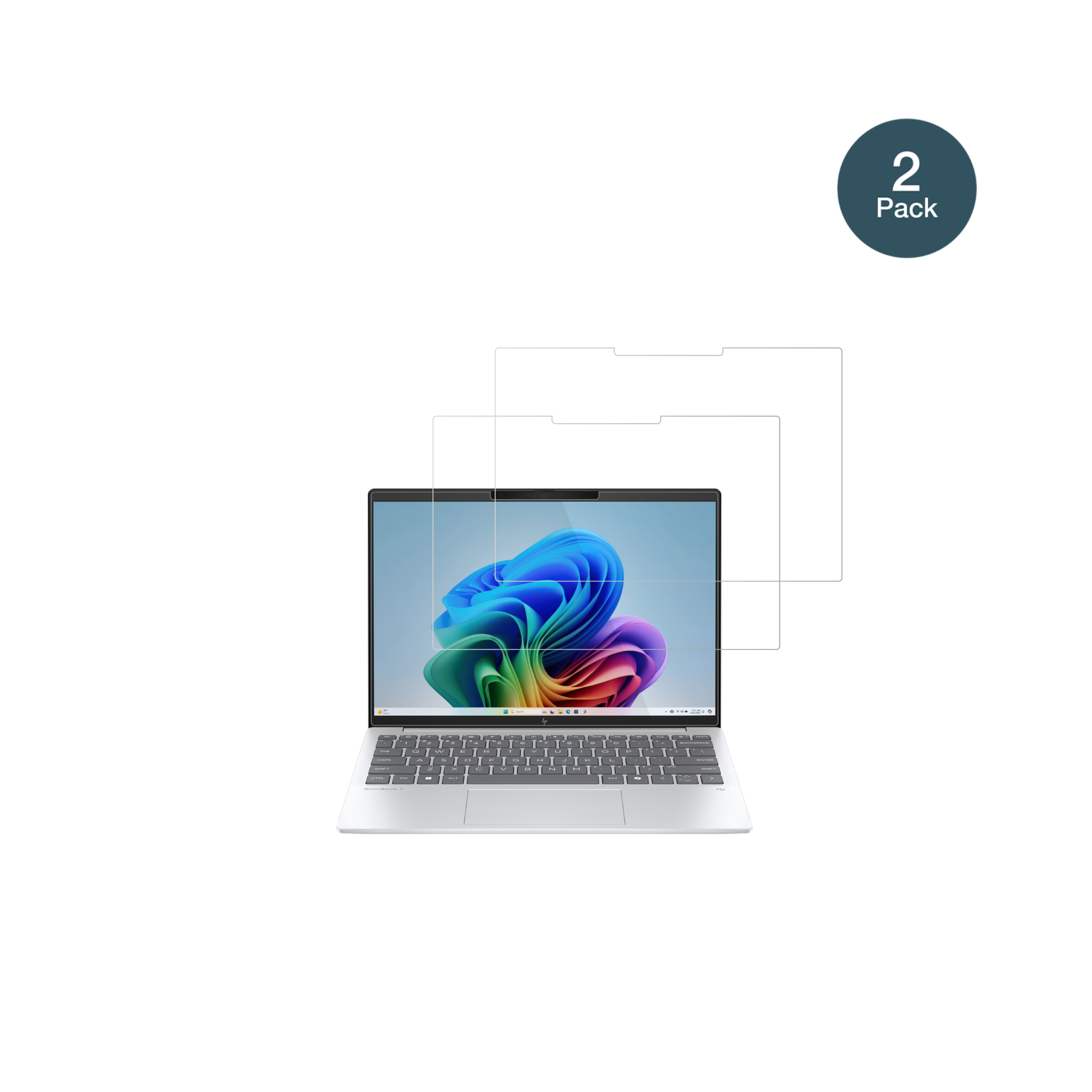 hpomnibook 7 aero 13 mit aufgebrachter dipos Flex Schutzfolie, glasklare Darstellung ohne Einschränkungen