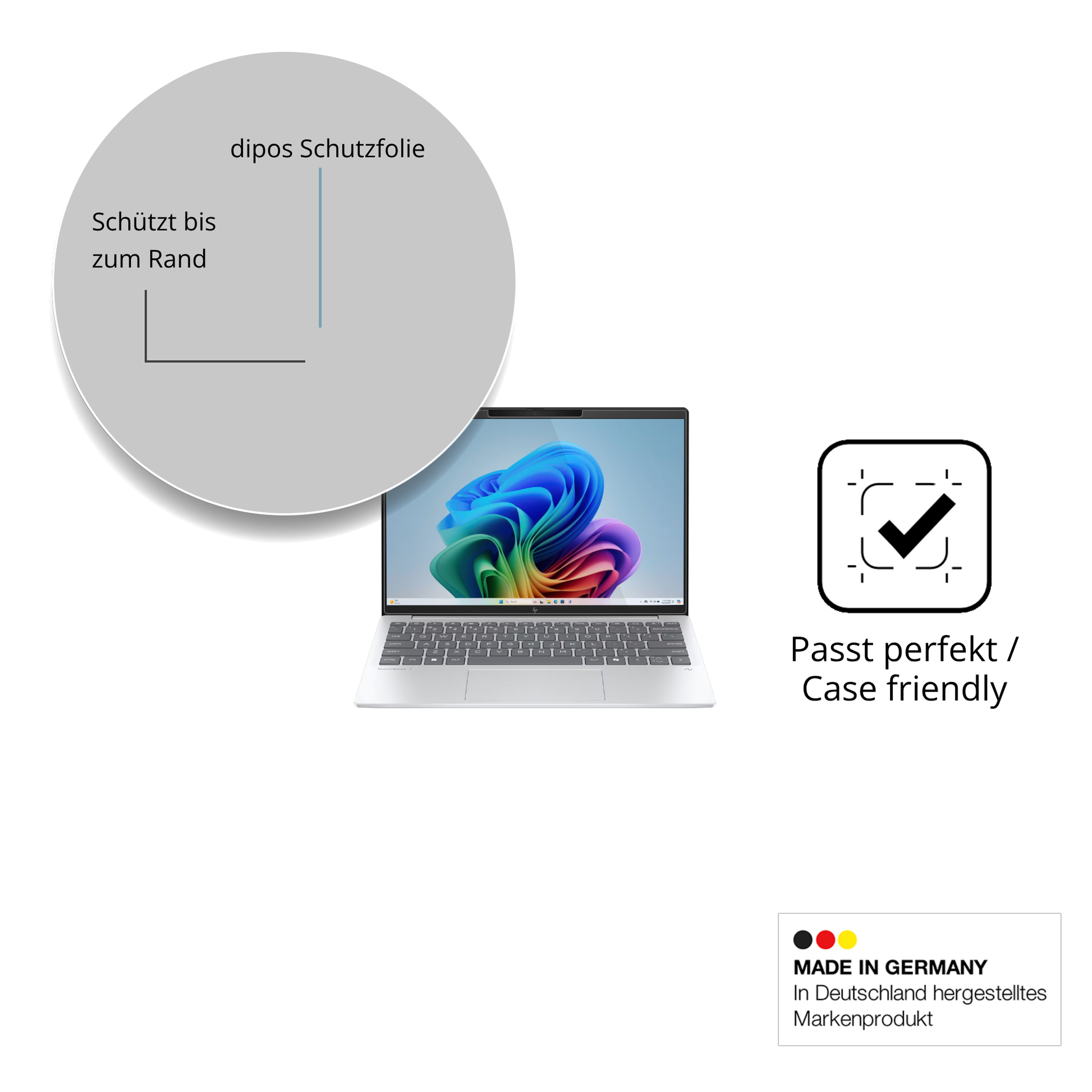 Besonders flexibler Displayschutz mit Anti-Shock-Schicht im Materialmix