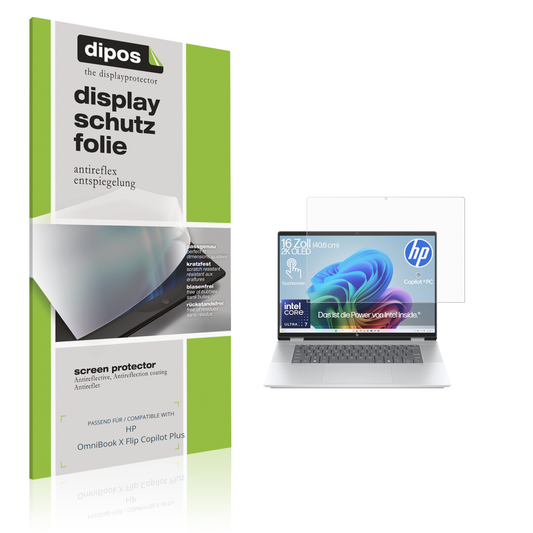 Matte Displayschutzfolie von dipos passend für HP OmniBook X Flip Copilot Plus, präziser Zuschnitt und blasenfrei montiert
