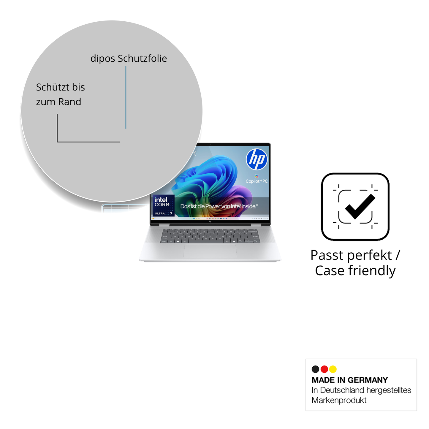 Besonders flexibler Displayschutz mit Anti-Shock-Schicht im Materialmix
