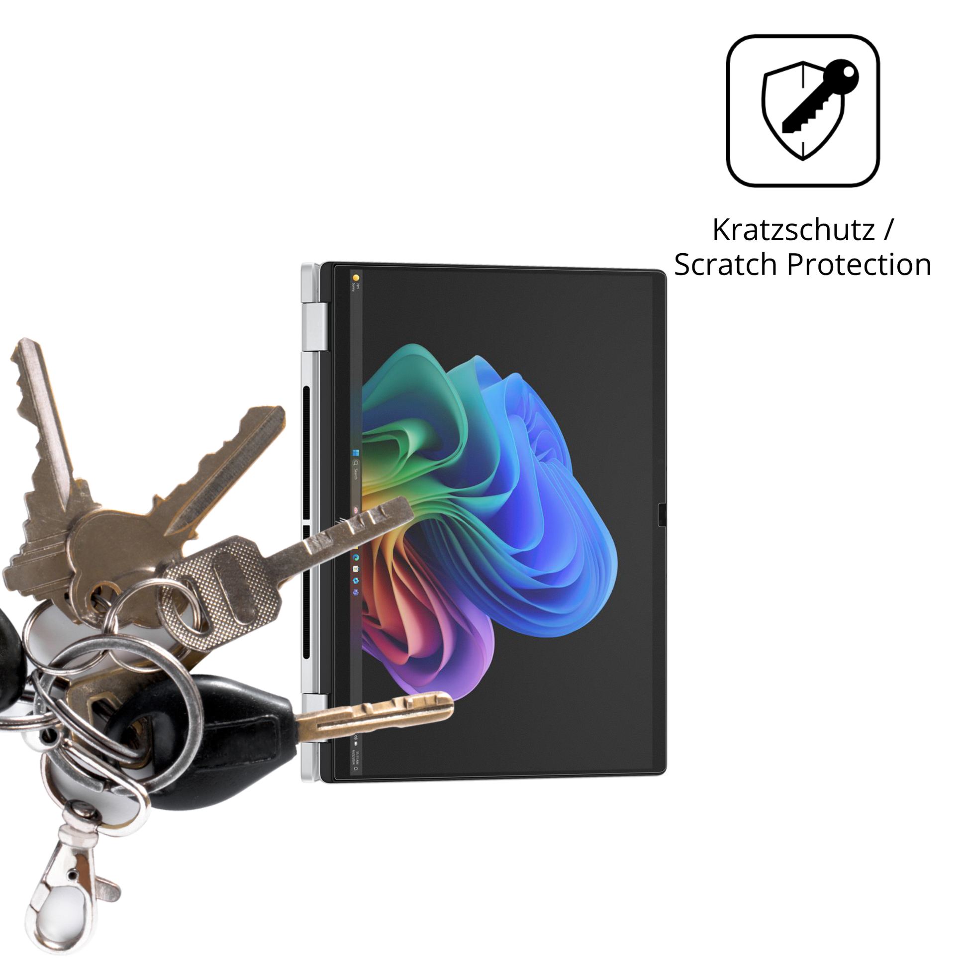 Schutz gegen Kratzer auf dem HP OmniBook X FlipNGAI16-as0771ng Glas durch Schlüssel oder Ähnliches