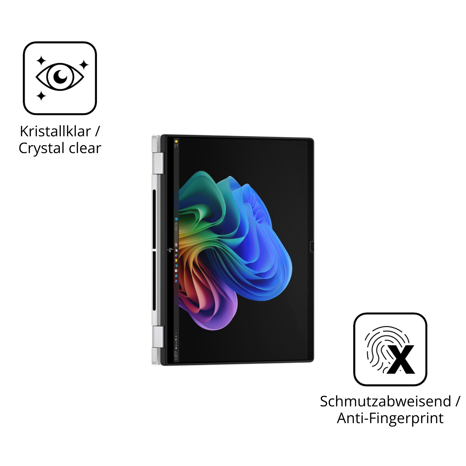 Flexible TPU-Folie passend zugeschnitten für HP OmniBook X FlipNGAI16-as0771ng, vollständige Abdeckung