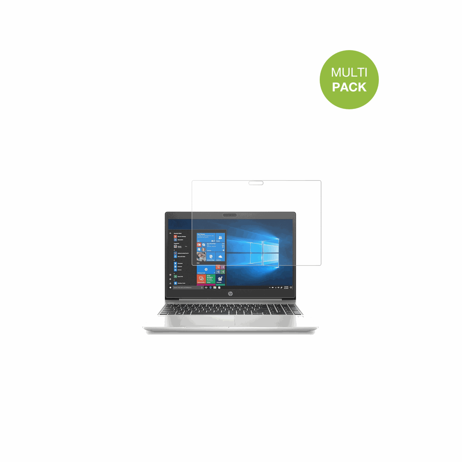 HPProBook 450 G7 mit aufgebrachter dipos Displayschutzfolie, die lästige Fingerabdrücke minimiert