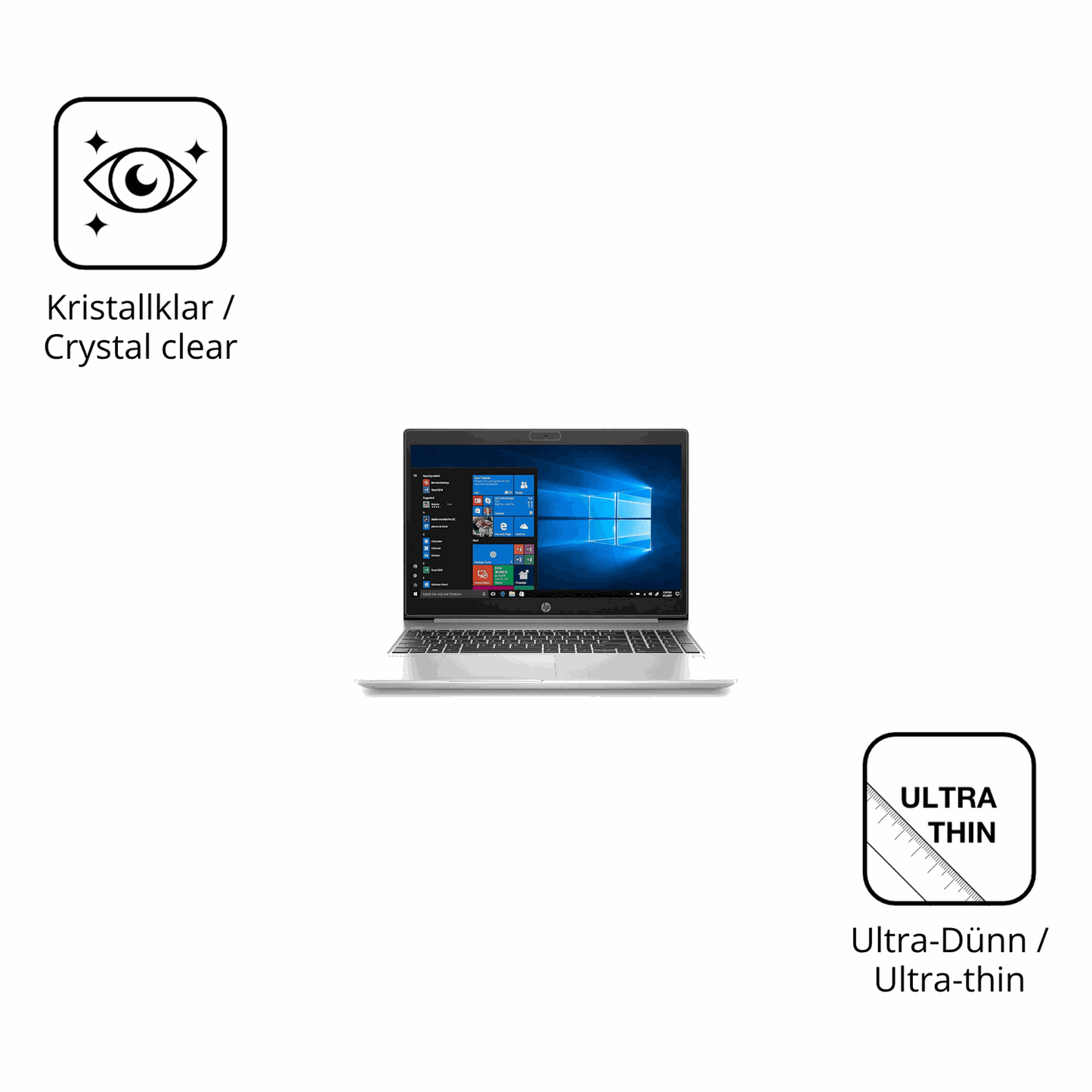Dünne und klare Folie passend zugeschnitten für HP ProBook 450 G7