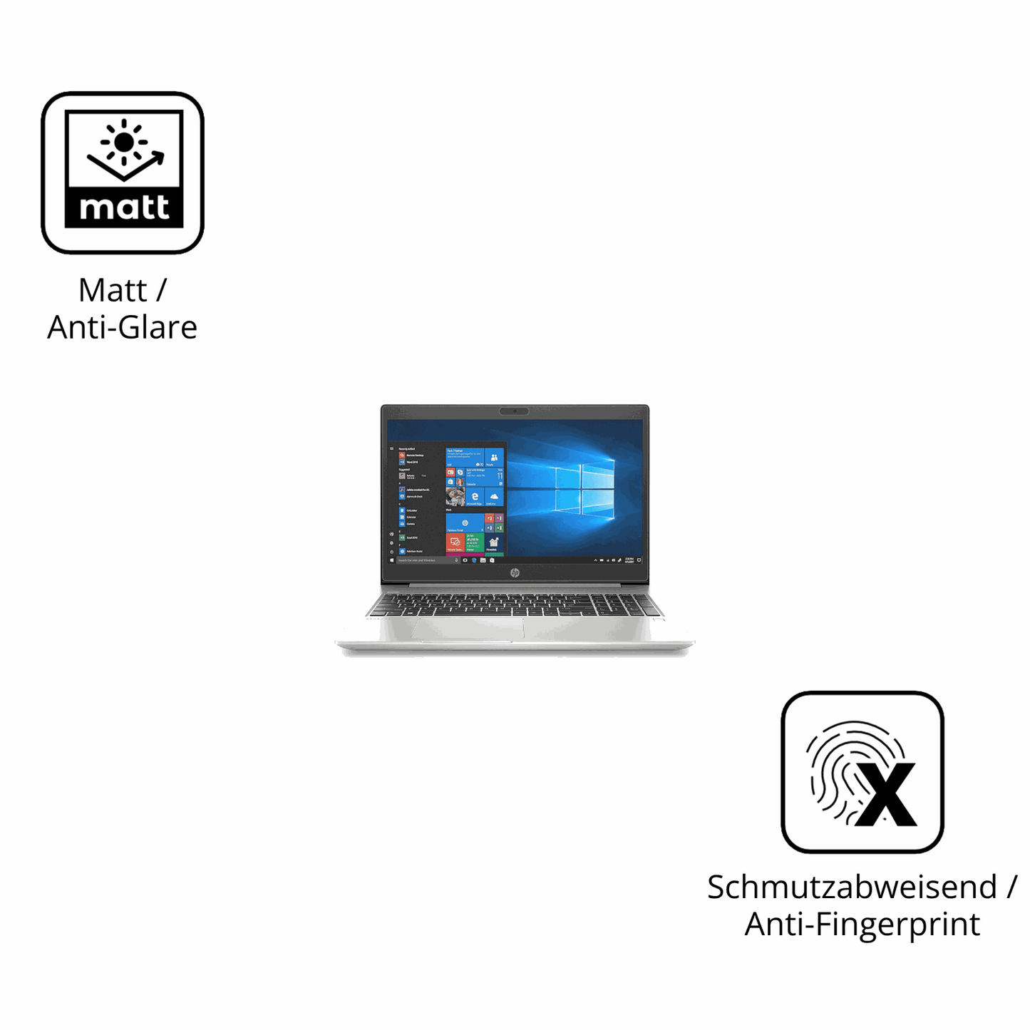 9H Hartbeschichtete, flexible Folie passend zugeschnitten für HP ProBook 450 G7