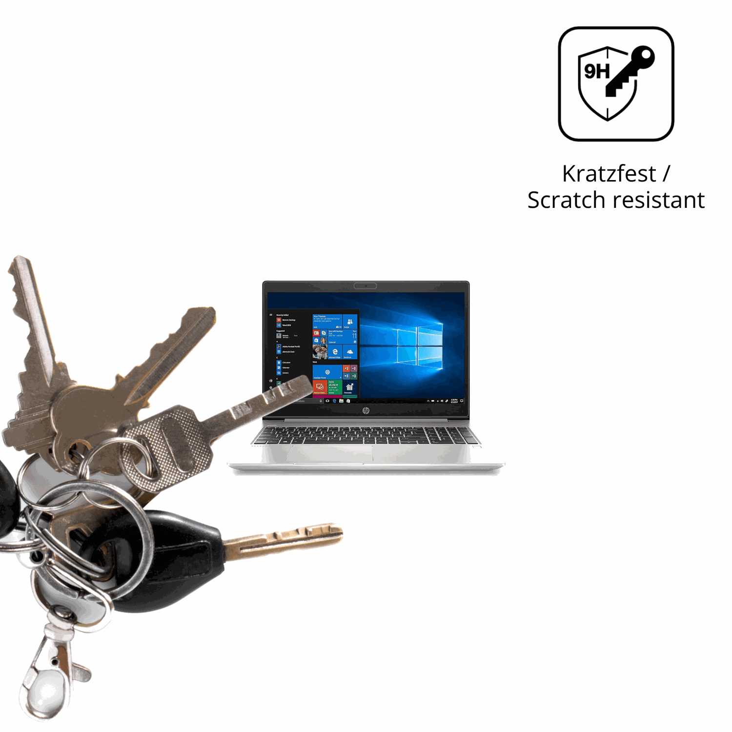 dipos Displayschutz für HP ProBook 450 G7, transparente Oberfläche, perfekte Passform auch für die Rundungen