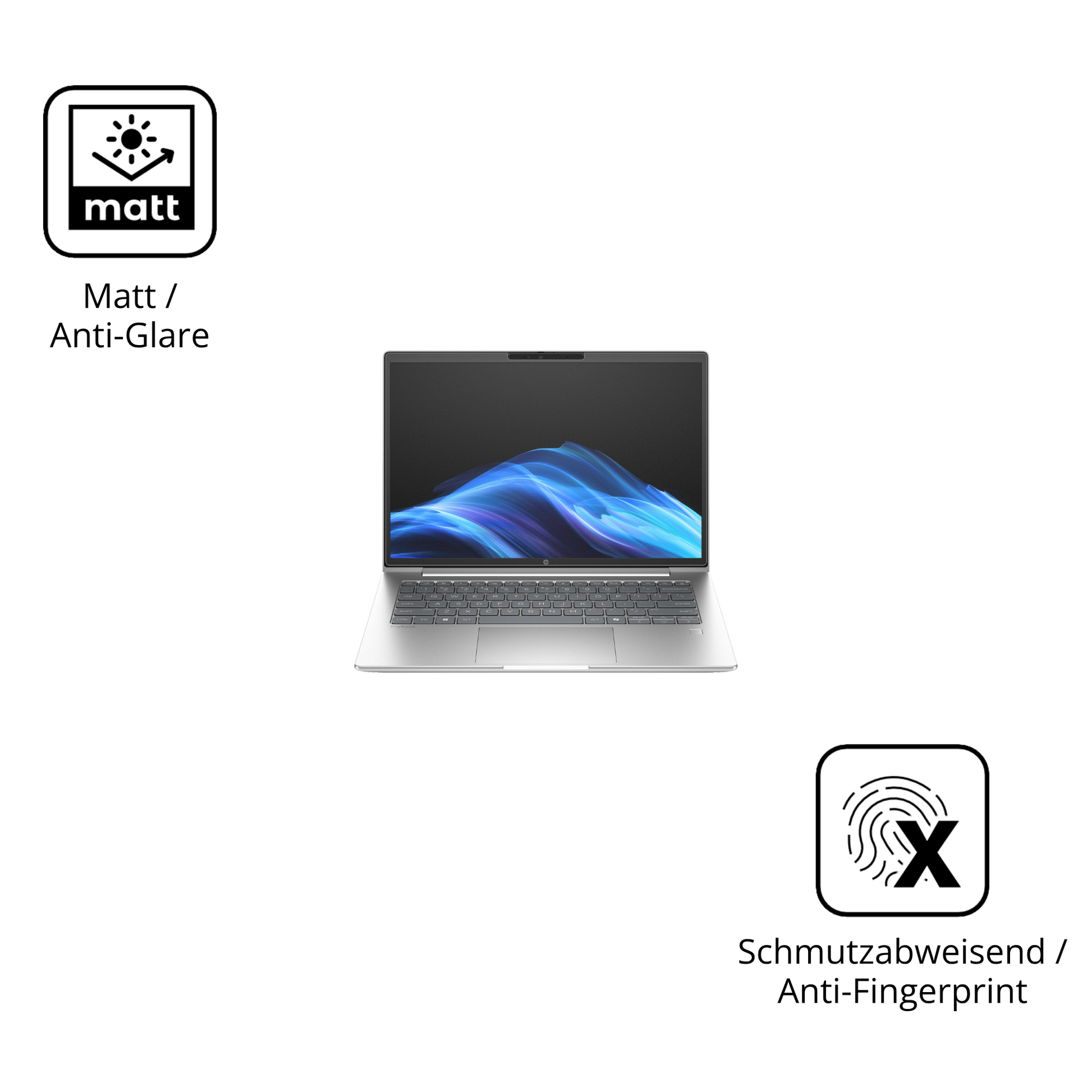 Dünne und entspiegelnde Folie passend zugeschnitten für hpprobook 4 g1a 14 zoll