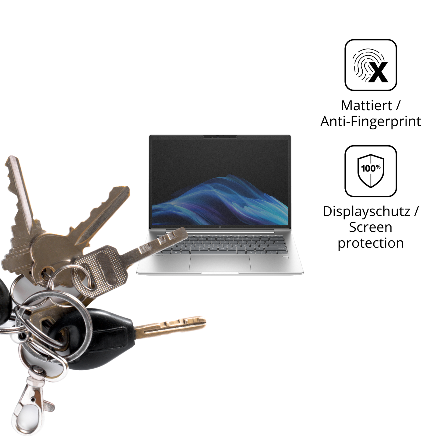 dipos Displayschutz für hpprobook 4 g1a 14 zoll, mattierte Oberfläche, Blickschutzfilter und perfekter Passform