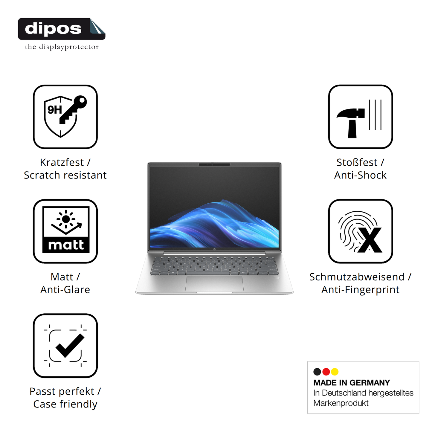 Displayschutz hergestellt in Deutschland, höchste Qualität made in Germany