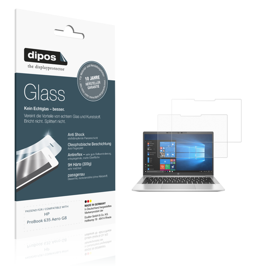 Matte Displayschutzfolie von dipos passend für hpprobook 635 aero g8, 9H kratzfest und blasenfrei montiert