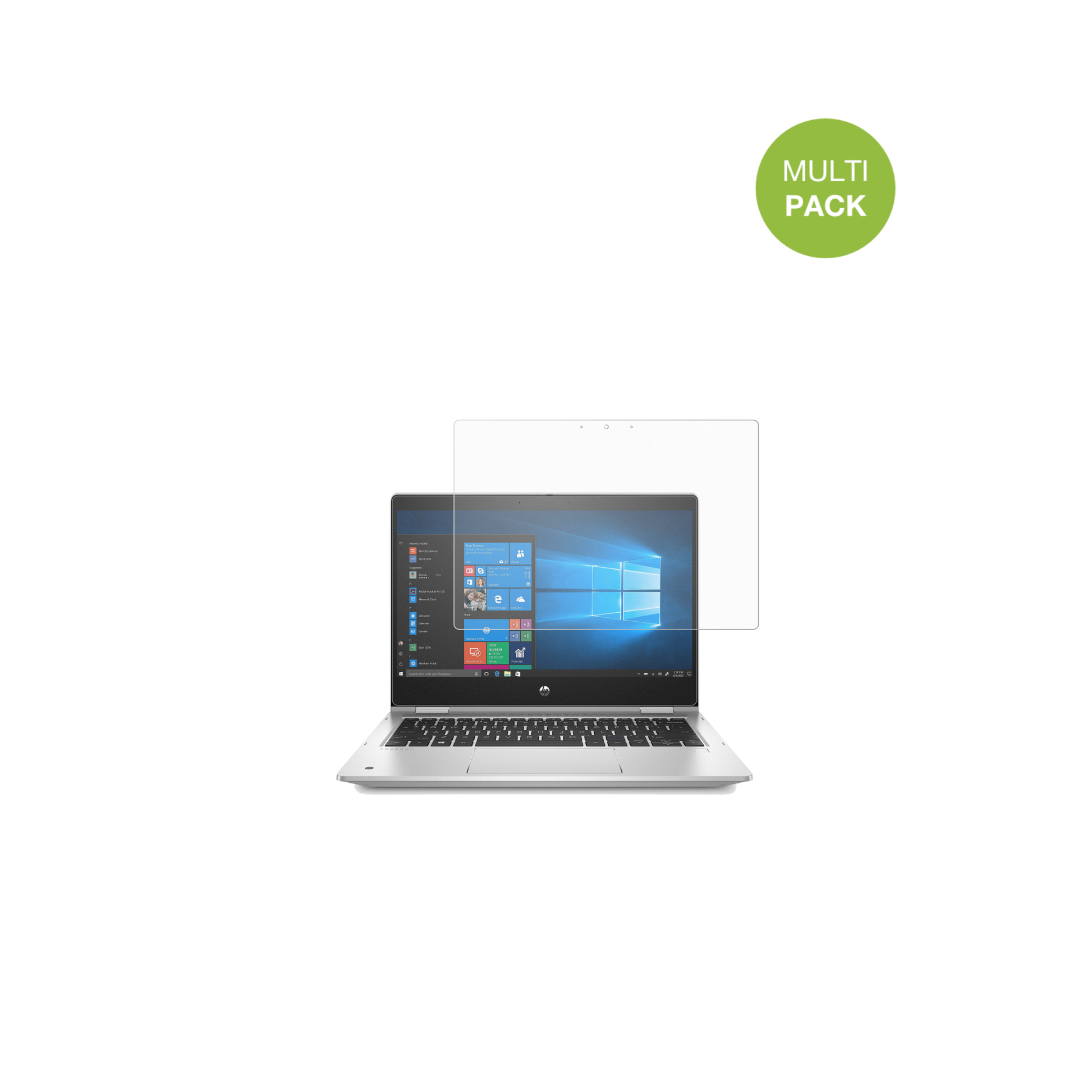 HPProBook x360 435 G7 mit aufgebrachter dipos Displayschutzfolie, die lästige Fingerabdrücke minimiert