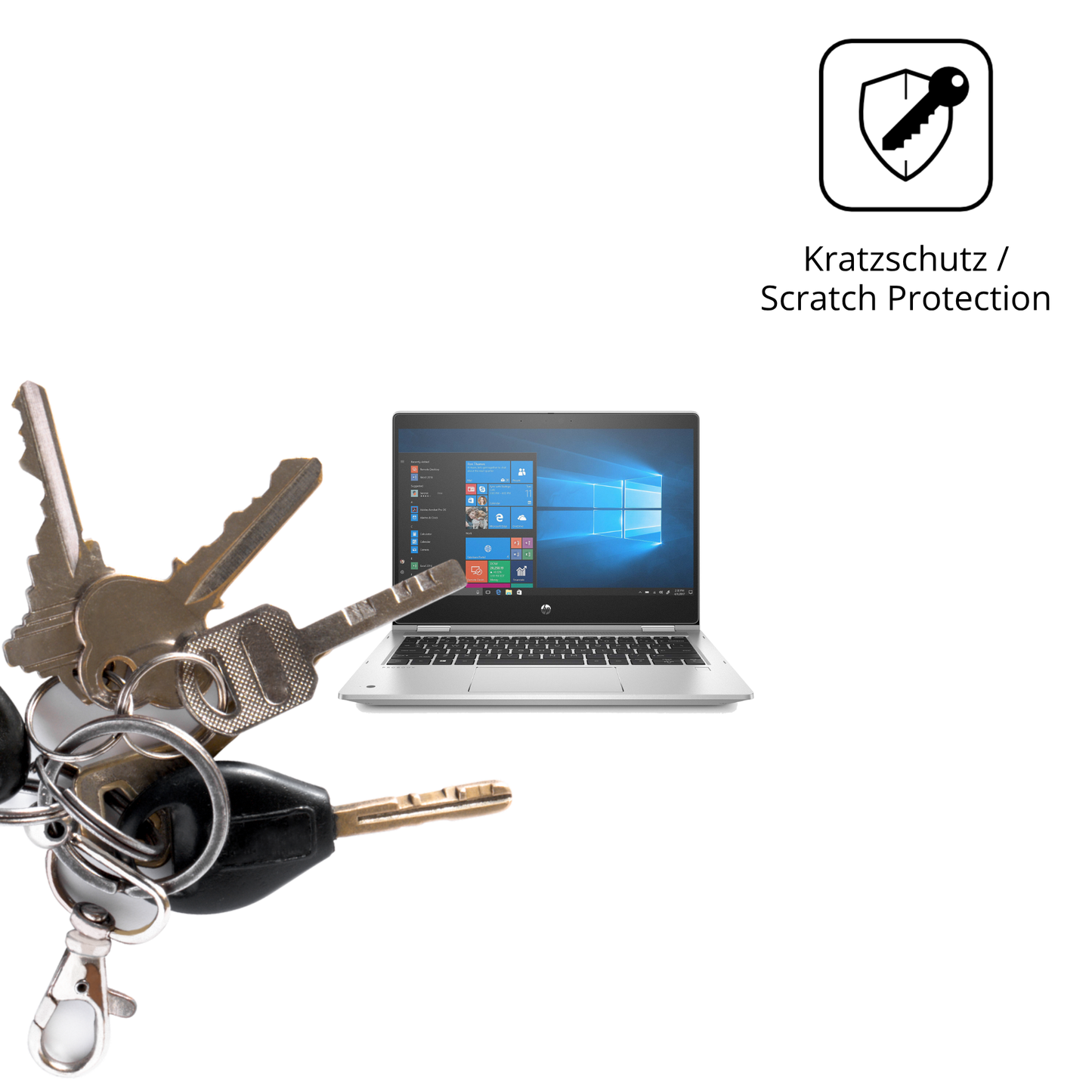 Schutz gegen Kratzer auf dem HP ProBook x360 435 G7 Glas durch Schlüssel oder Ähnliches